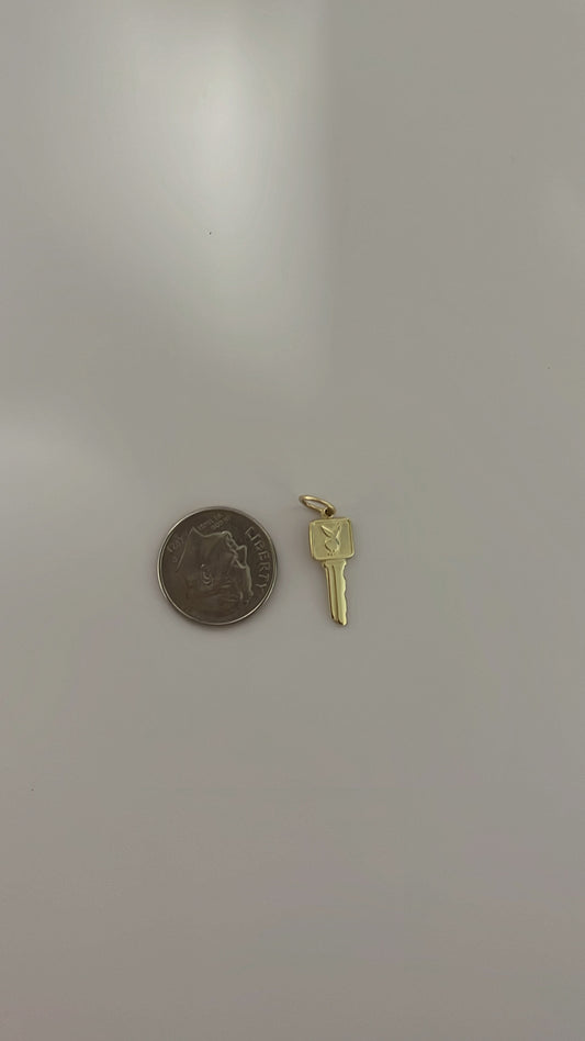 14k bunny key charm
