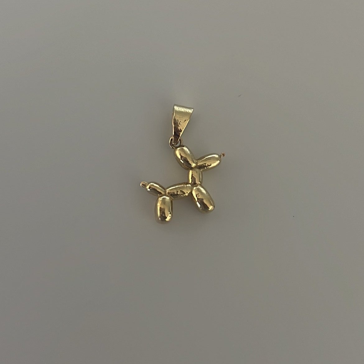 14k Gold Balloon Dog Charm – 3D