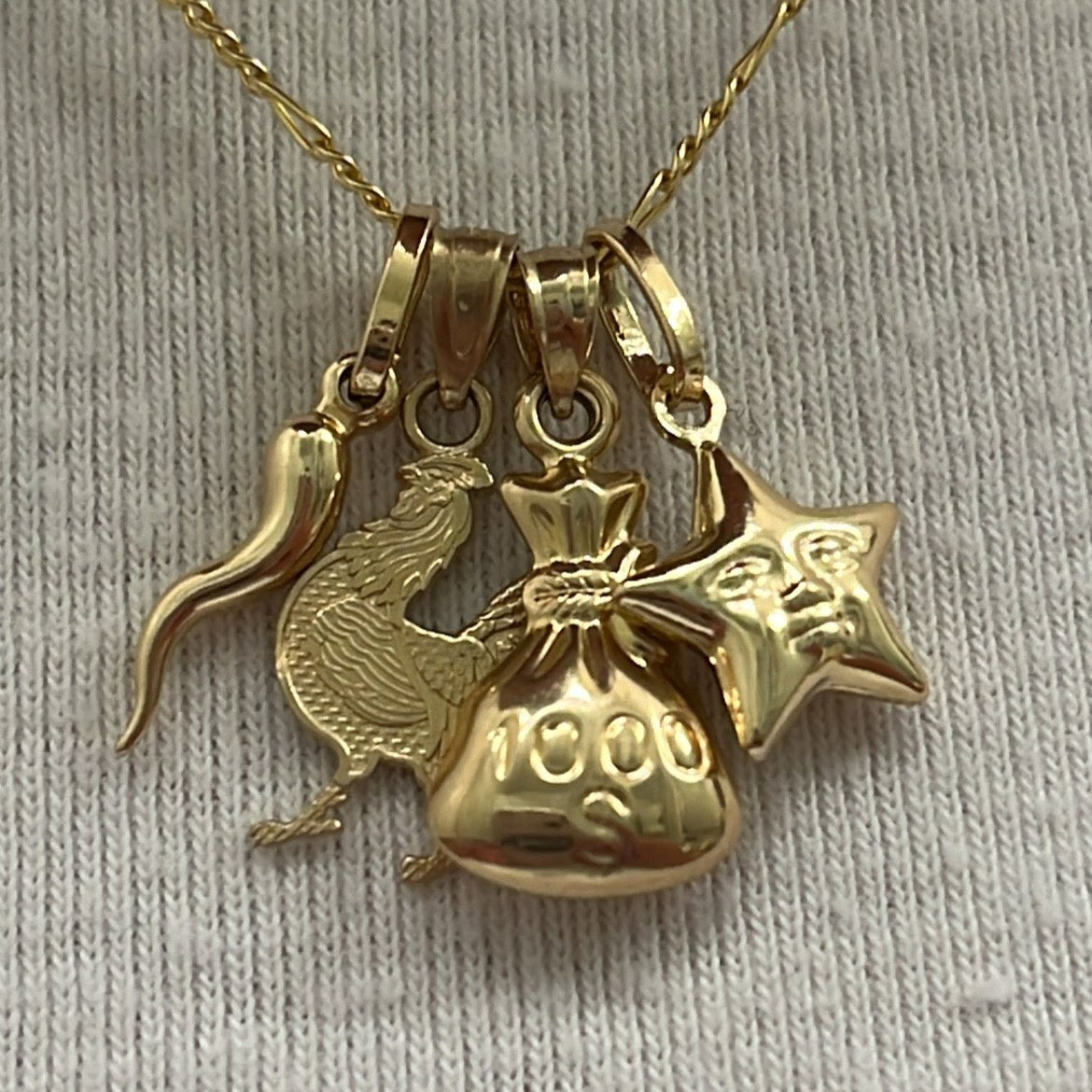 14k Solid Gold Gallito Charm -Rooster