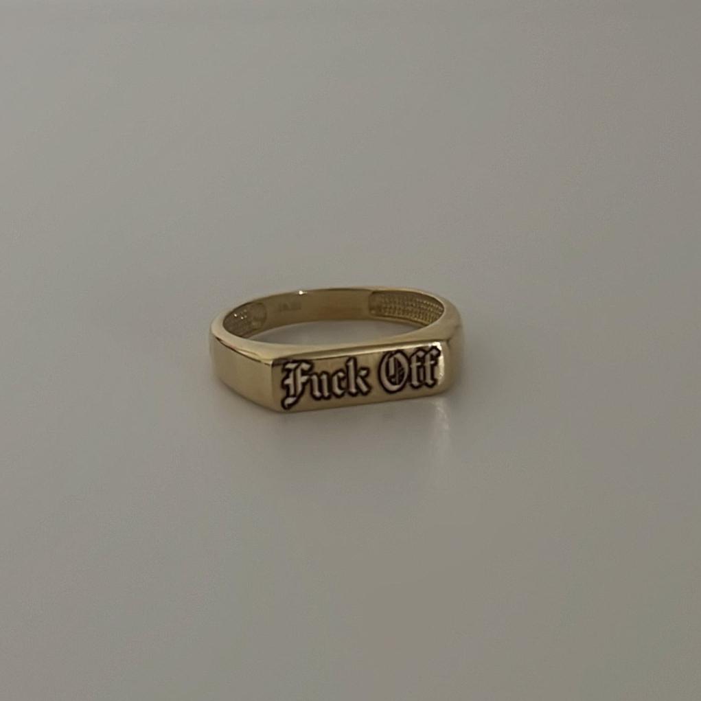 14k F*ck Off ring