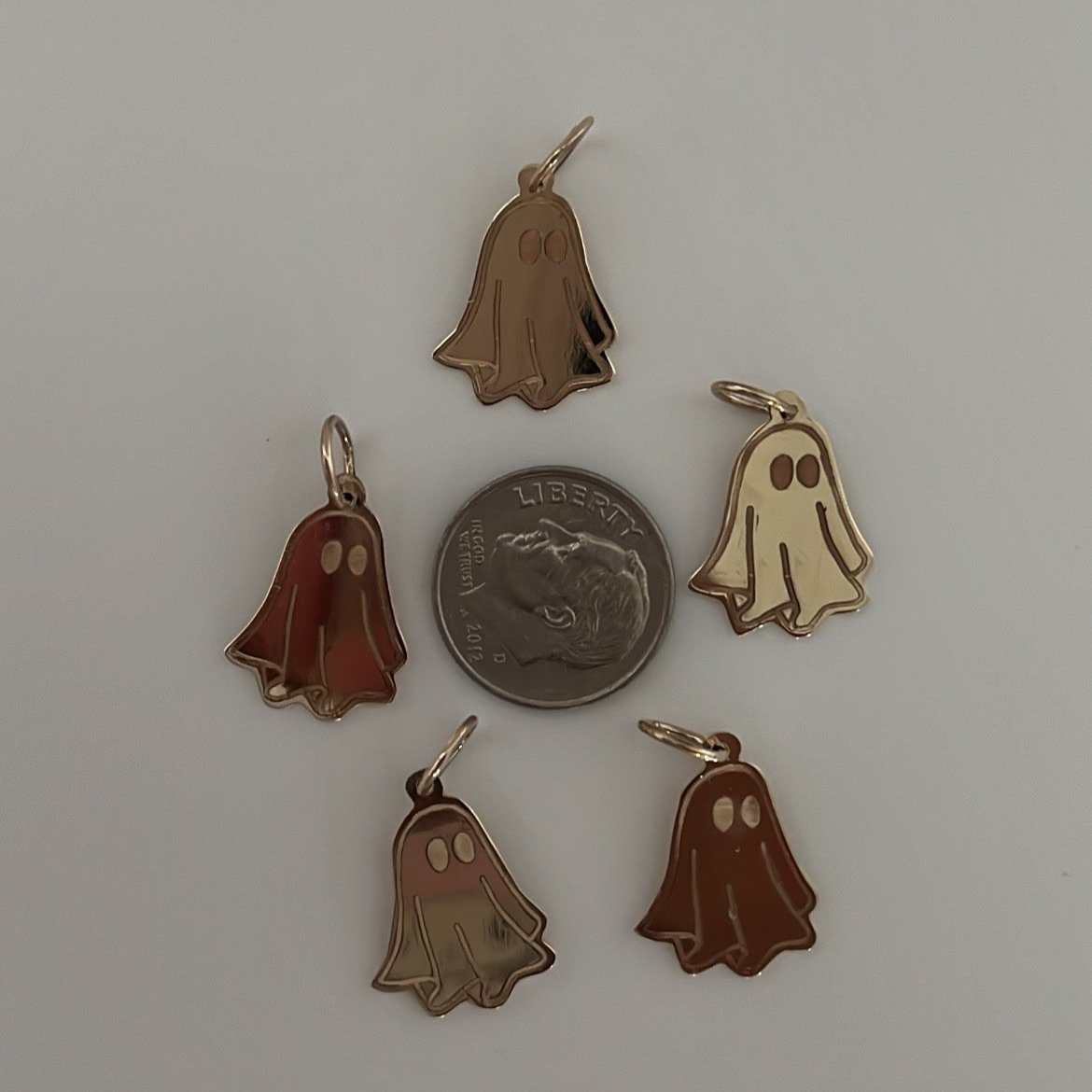 14K solid ghost charm