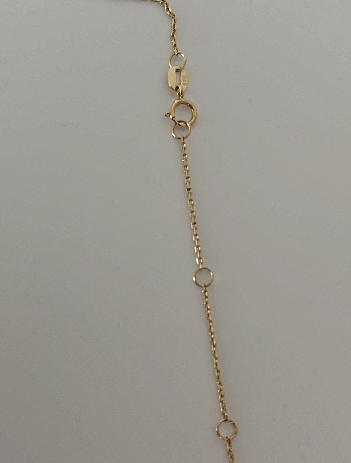 14k solid gold enamel flower necklace