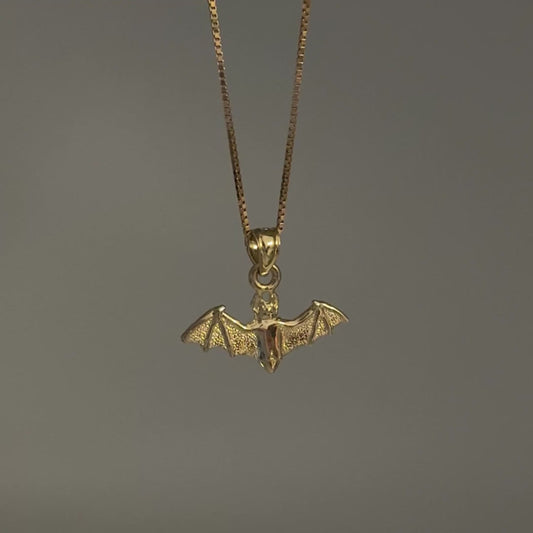 14K Gold Bat Charm – Halloween Pendant