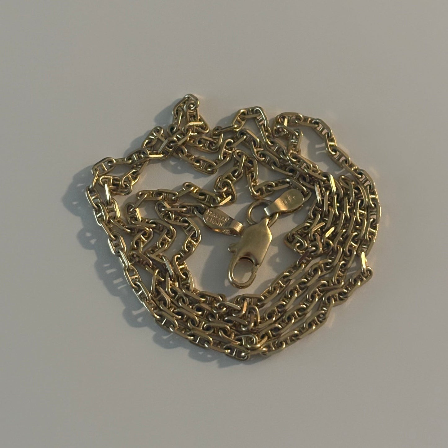 14K Solid Gold Italian Anchor Chain – 1.9mm