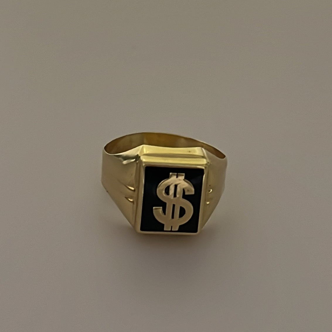 14k solid gold onyx money ring