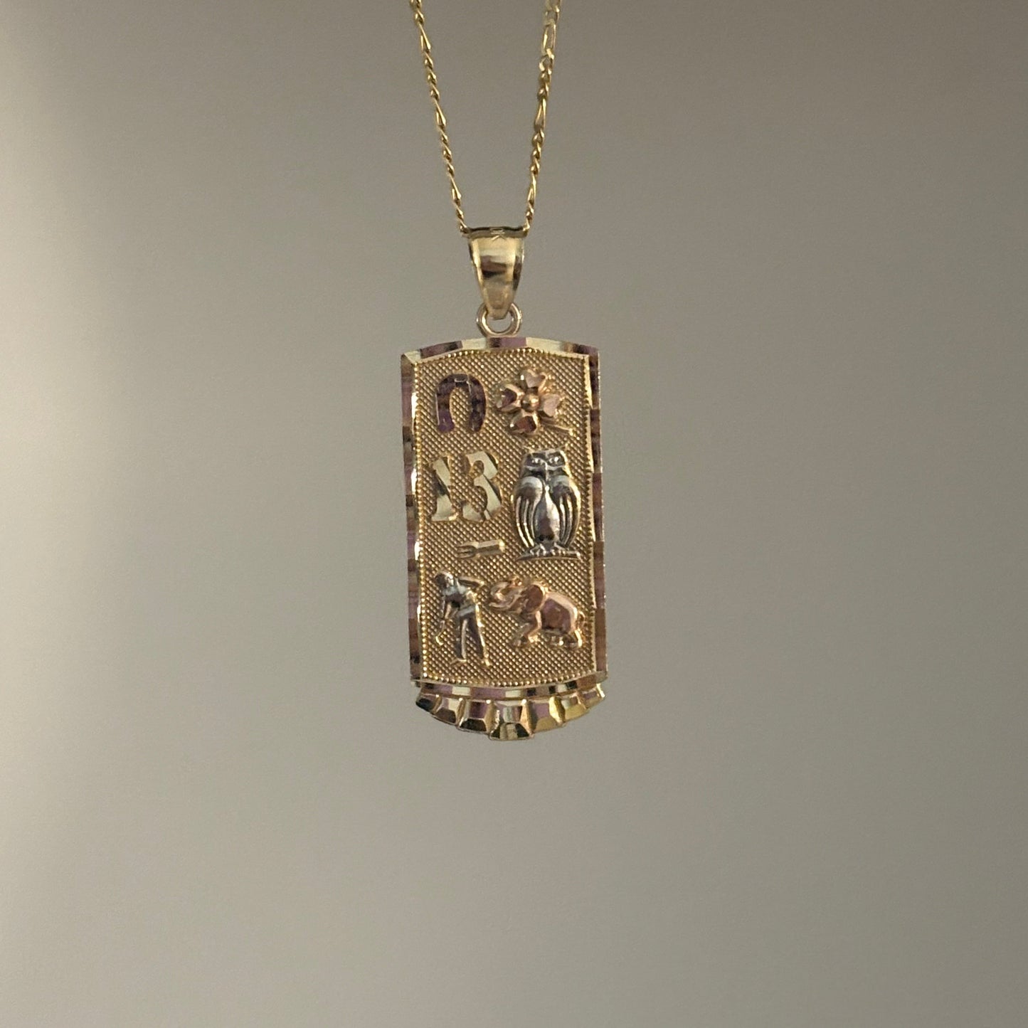 10K Gold Good Luck Charm Pendant