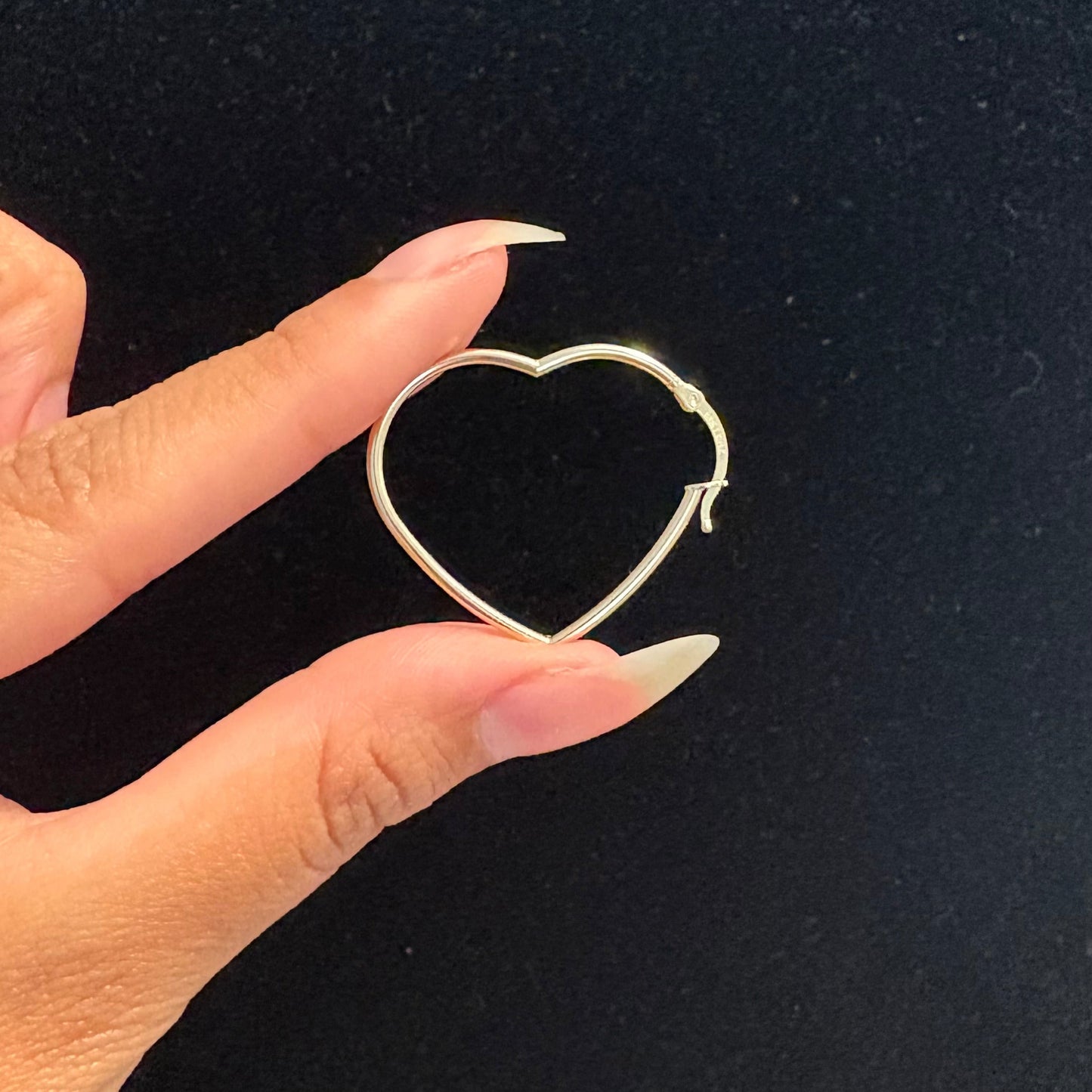 14K Gold Large Heart Hoop Earrings