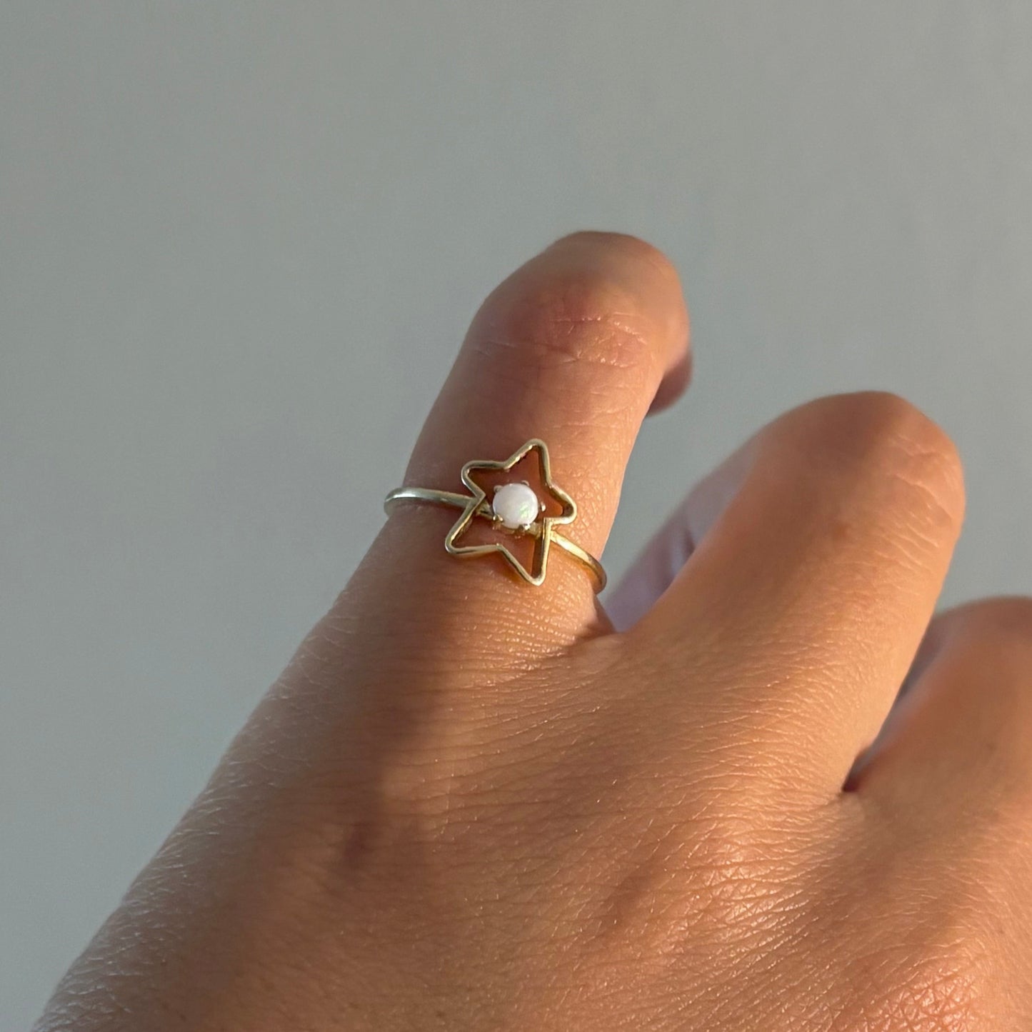 10K Gold Star Gemstone Ring