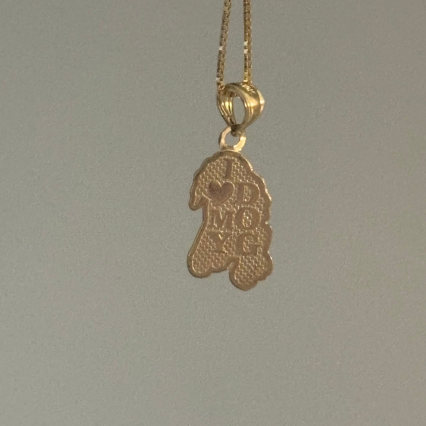 10K Yellow Gold “I ♥ My Dog” Puppy Charm