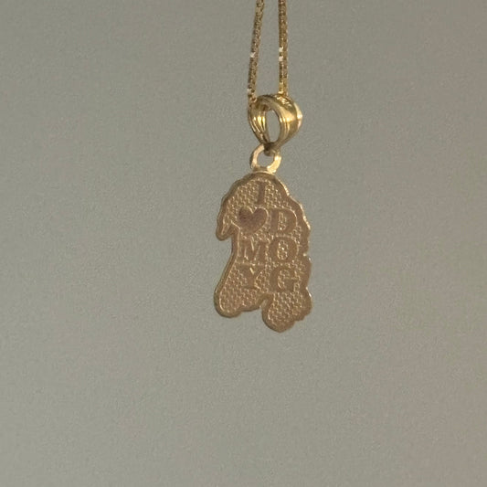 10K Yellow Gold “I ♥ My Dog” Puppy Charm