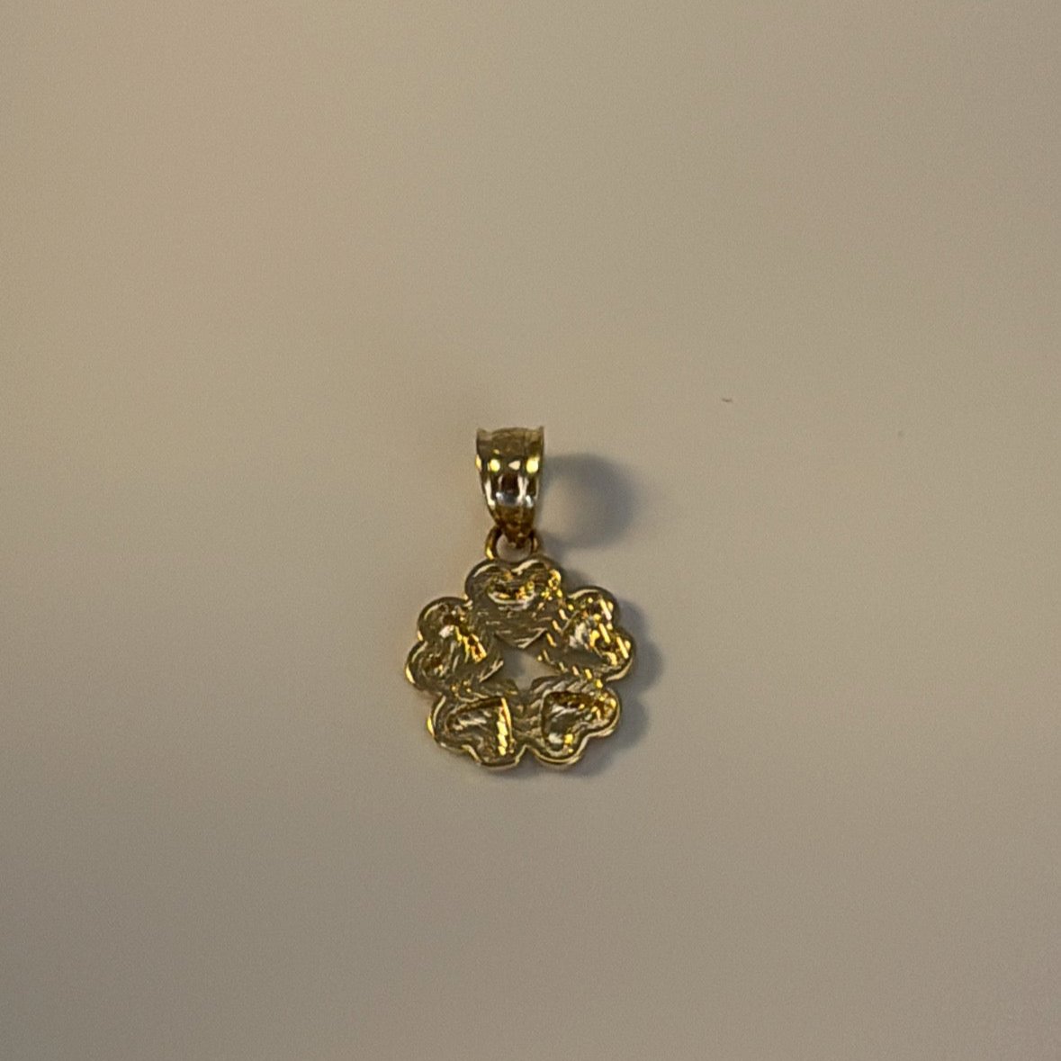 14K heart clover charm