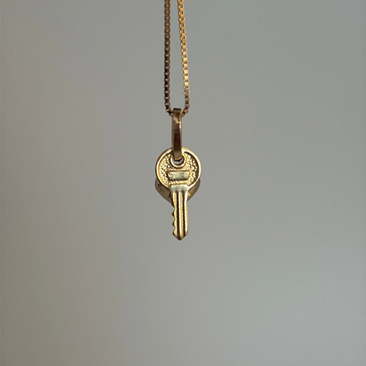 14k Gold Key & Puffy Heart Charm