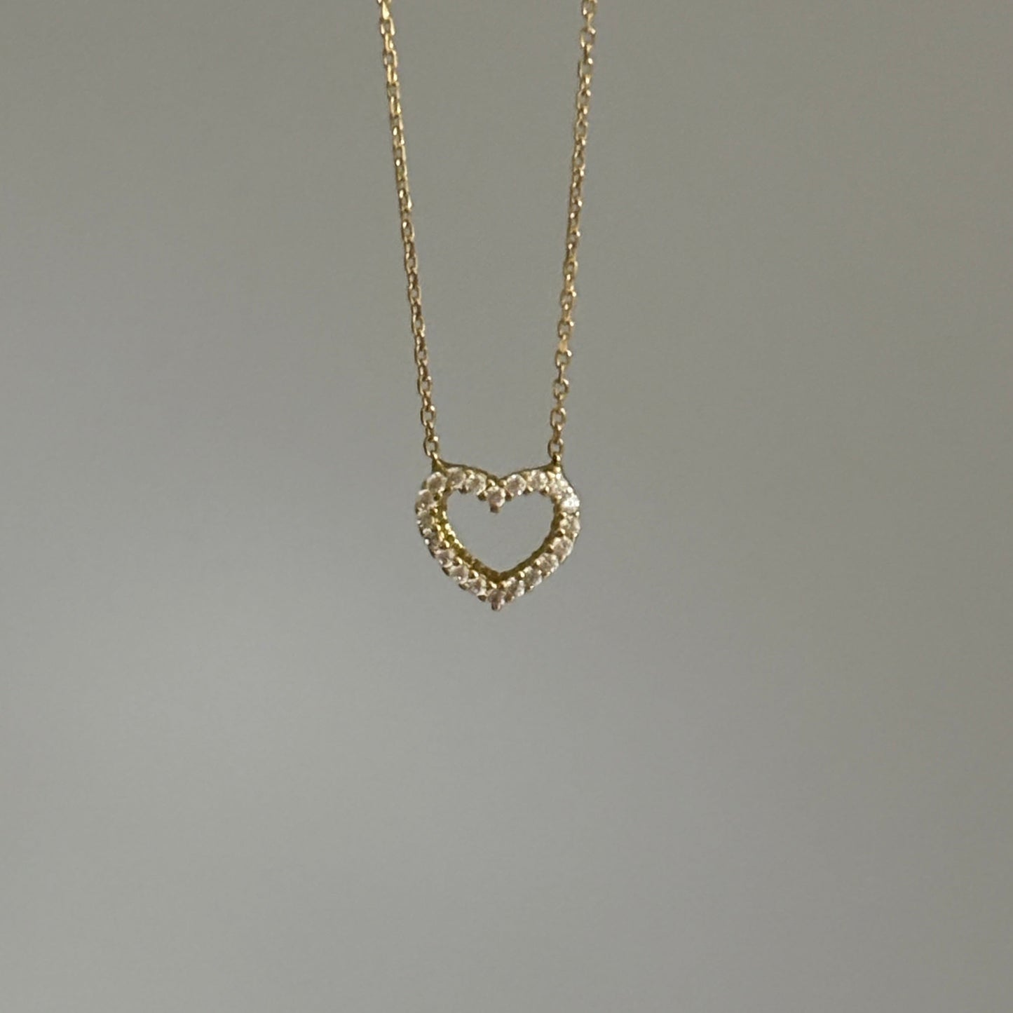 14k CZ Heart necklace