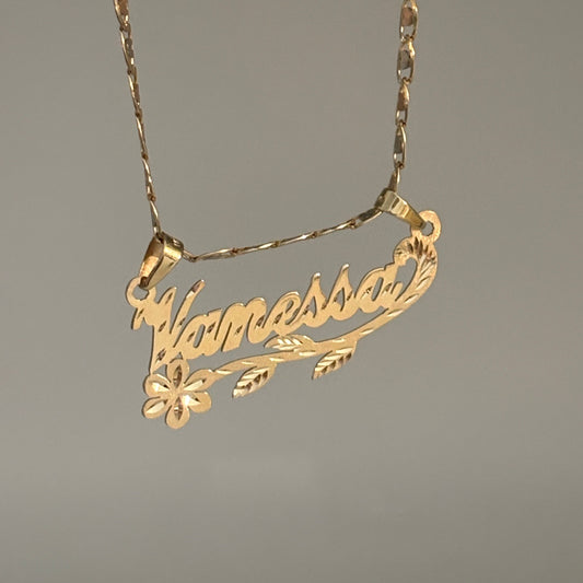 14K Gold Vanessa Nameplate – Style 34 (Ready to Ship)