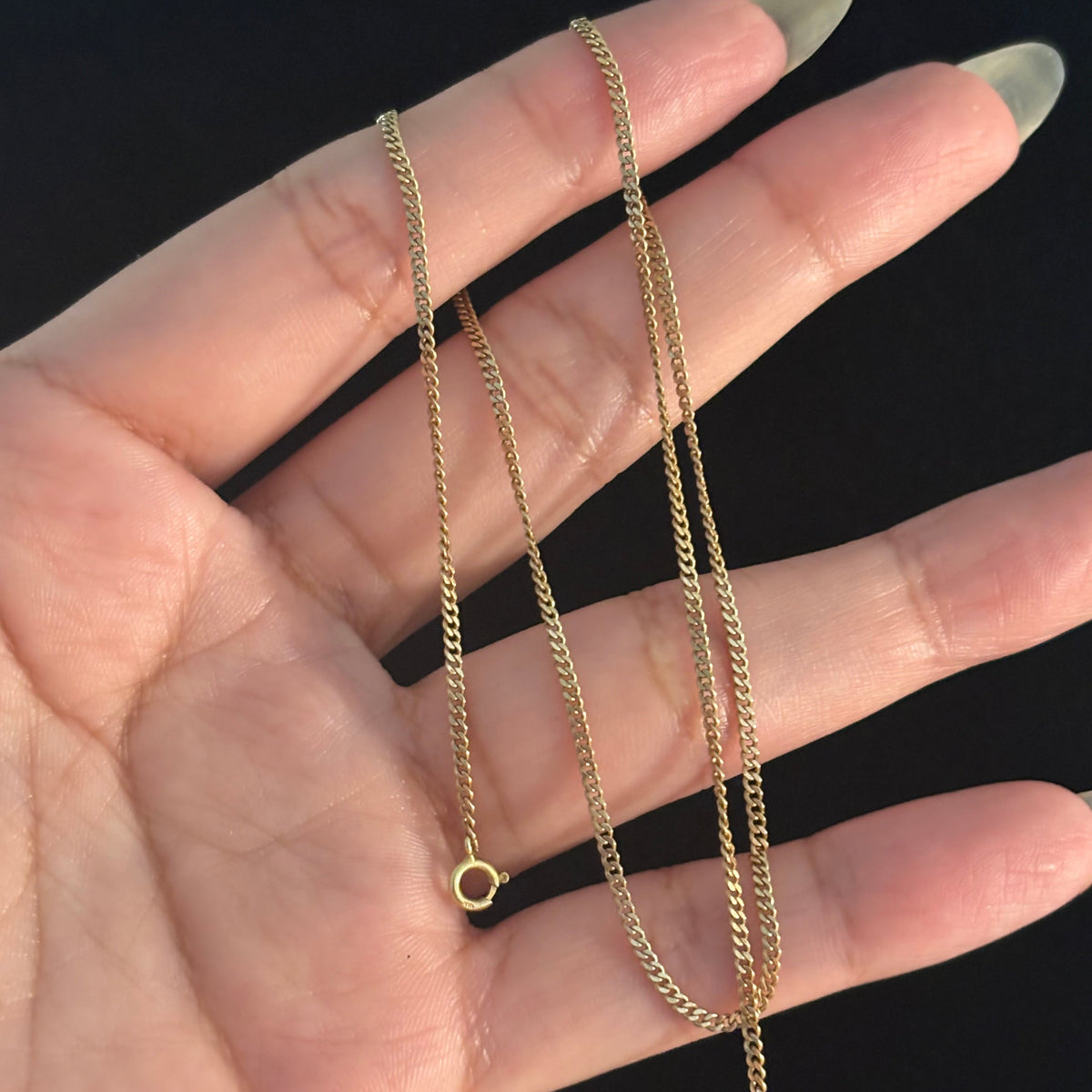 Vintage 14K Yellow Gold Baby Cuban Chain – 15.5”