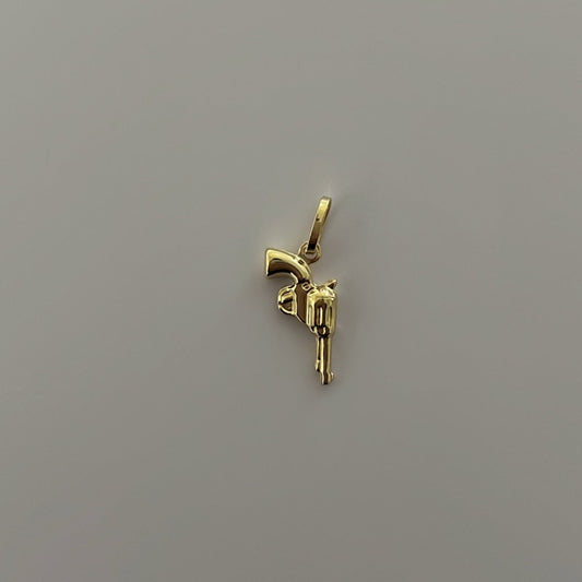 14K solid gold Revolver gun charm