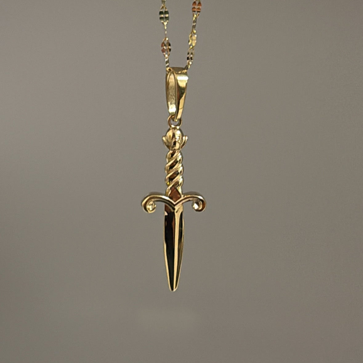 14k dagger knife charm