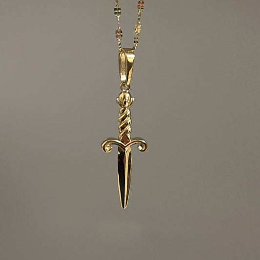 14k dagger knife charm