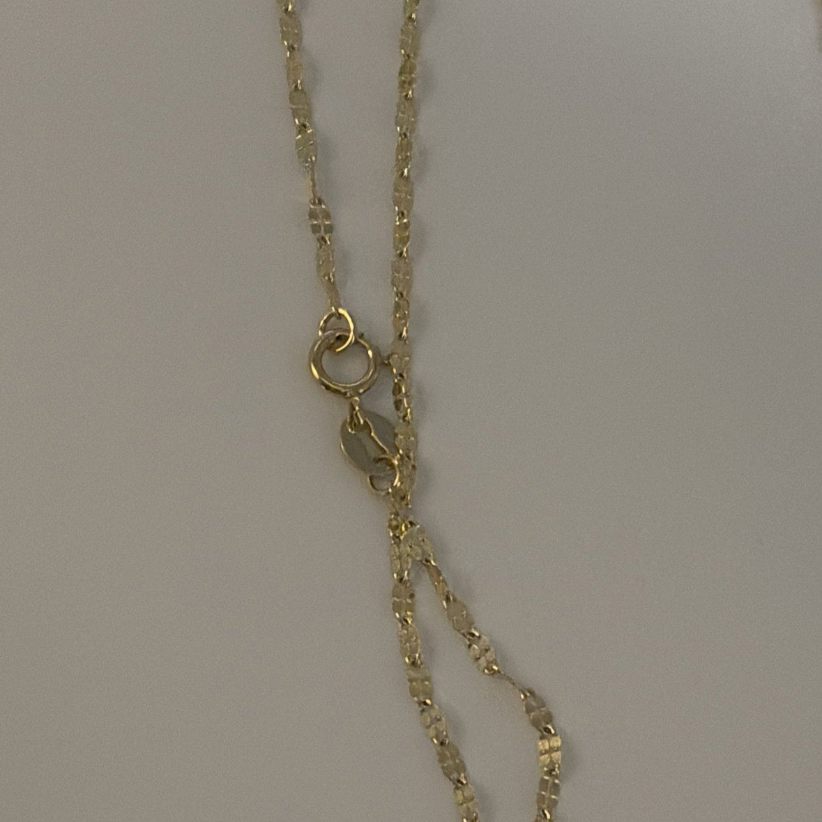 14k dainty twisted mirror chain