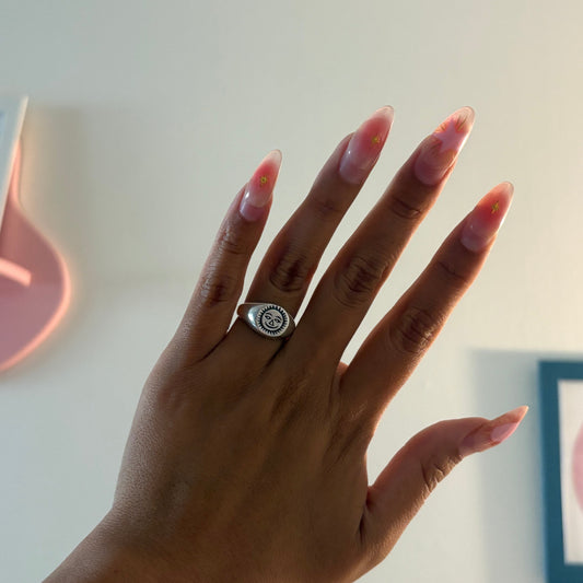 Sterling Silver 925 Sun Face Ring