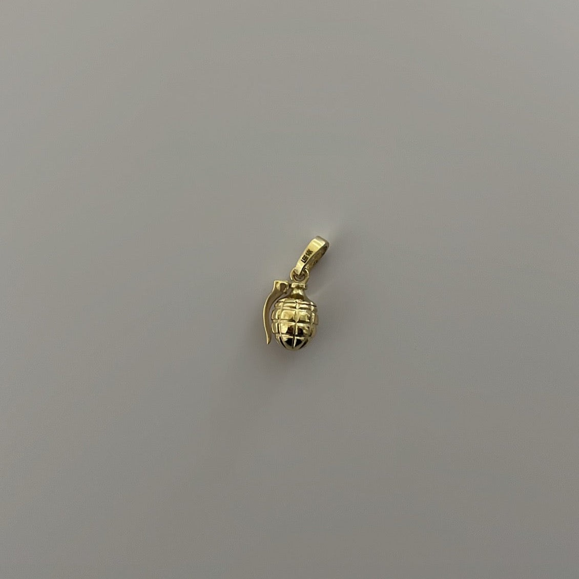 14K solid gold grenade charm