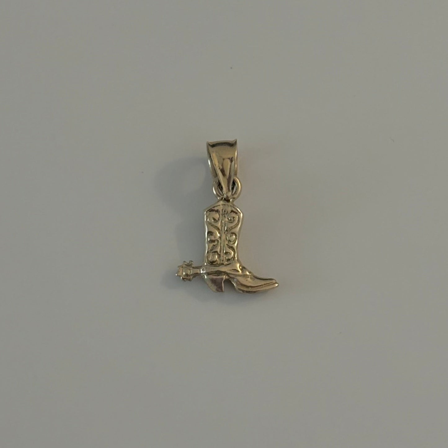 Solid Gold Cowboy Boot Charm Pendant – 10K or 14K Yellow Gold