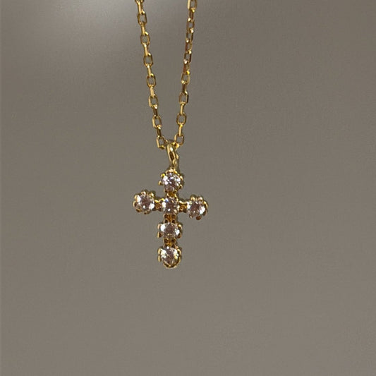 14k solid gold cross necklace