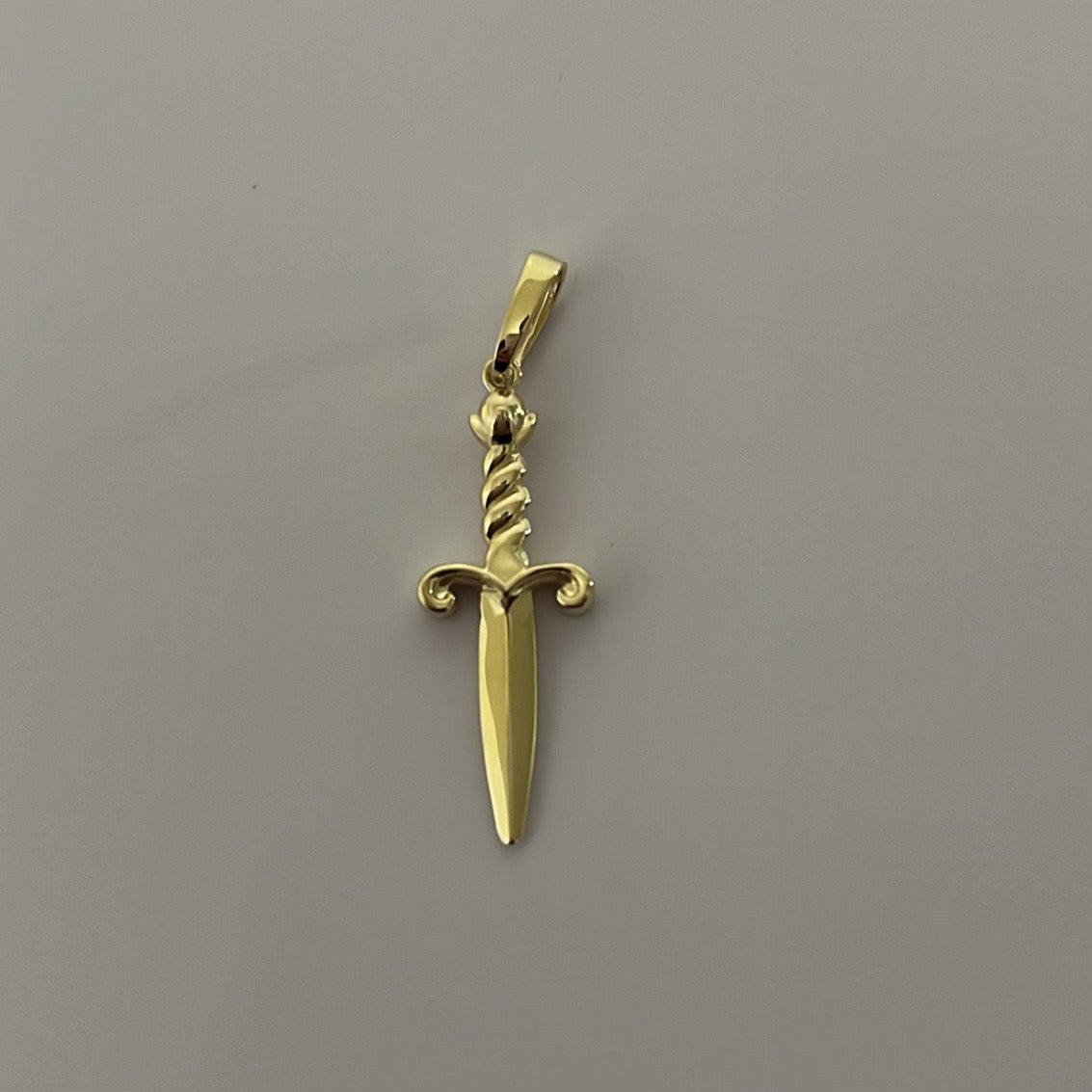 14K solid gold dagger charm