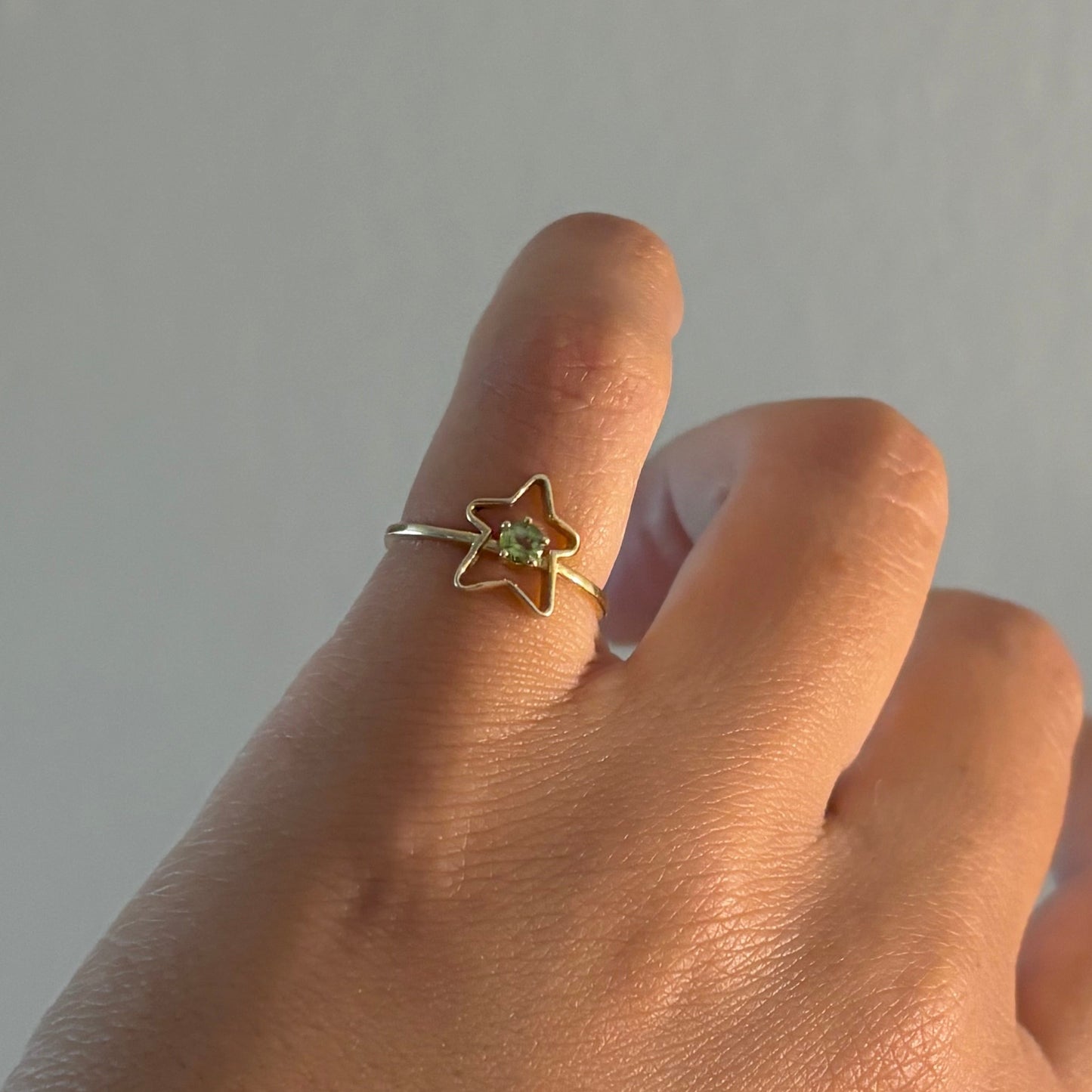 10K Gold Star Gemstone Ring