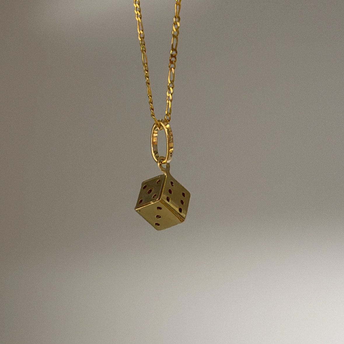 14K solid gold dice charm