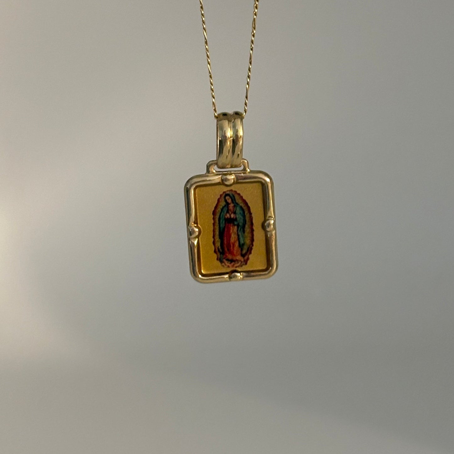 Italian 14K Gold Virgen de Guadalupe  Pendant