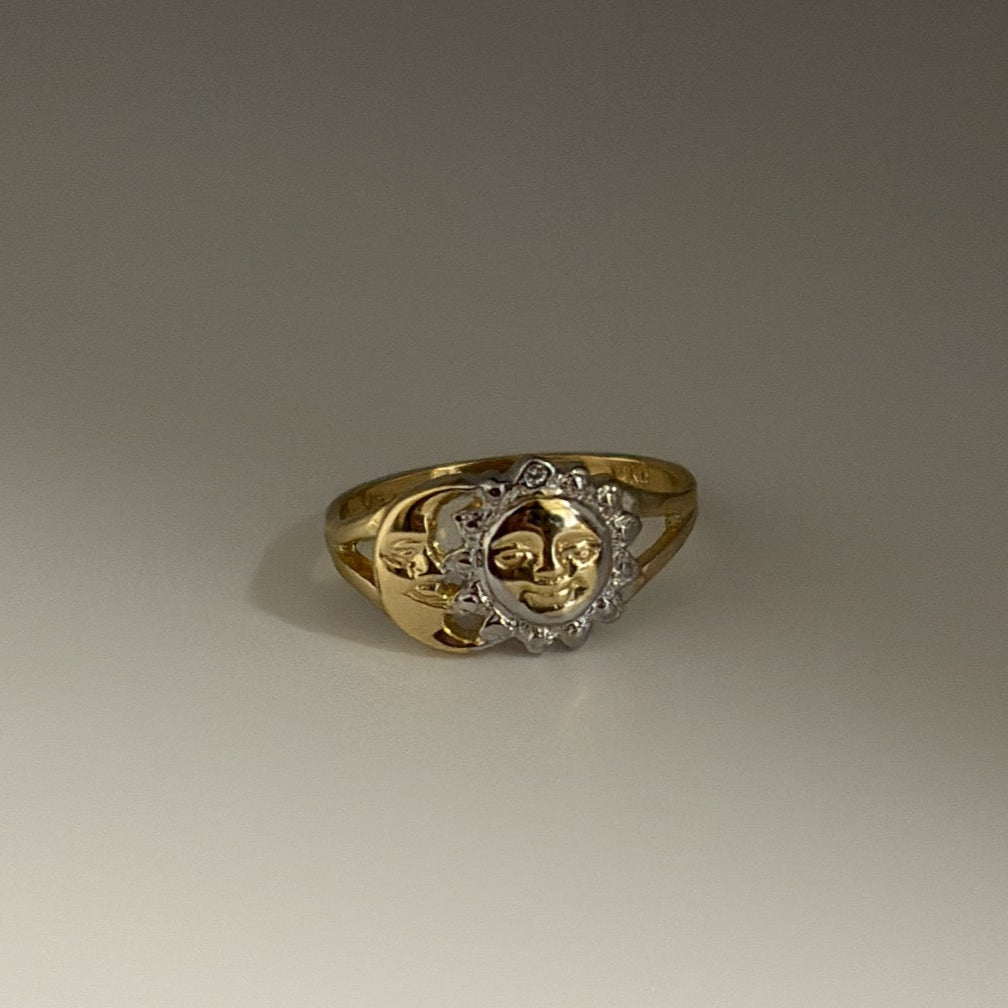 14k Sun and Moon ring