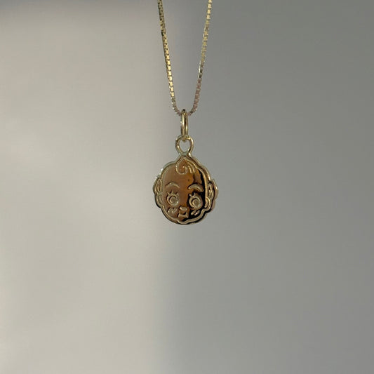 14K Gold Baby Face Charm
