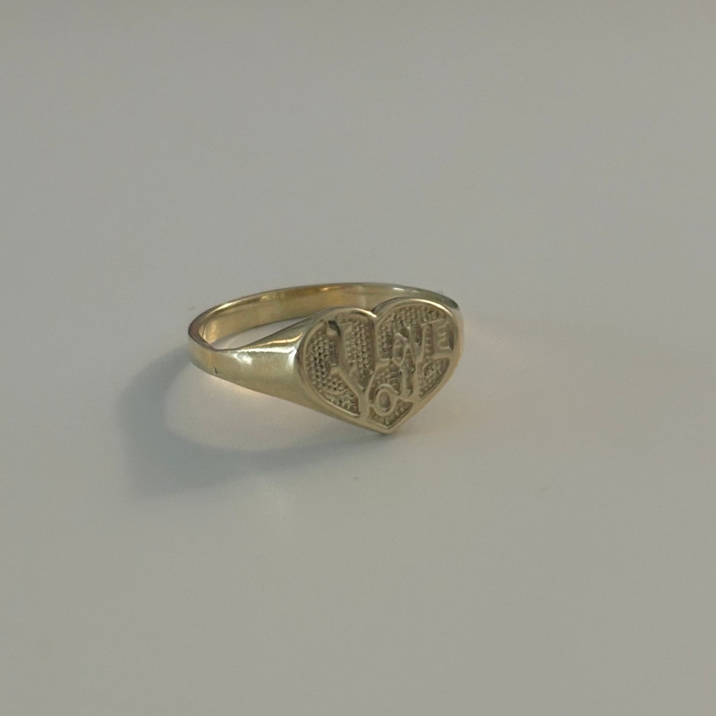 10K Yellow Gold “I Love You” Heart Ring