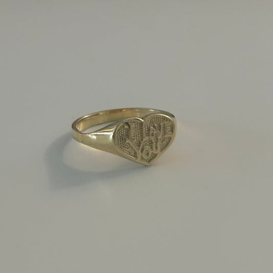 10K Yellow Gold “I Love You” Heart Ring