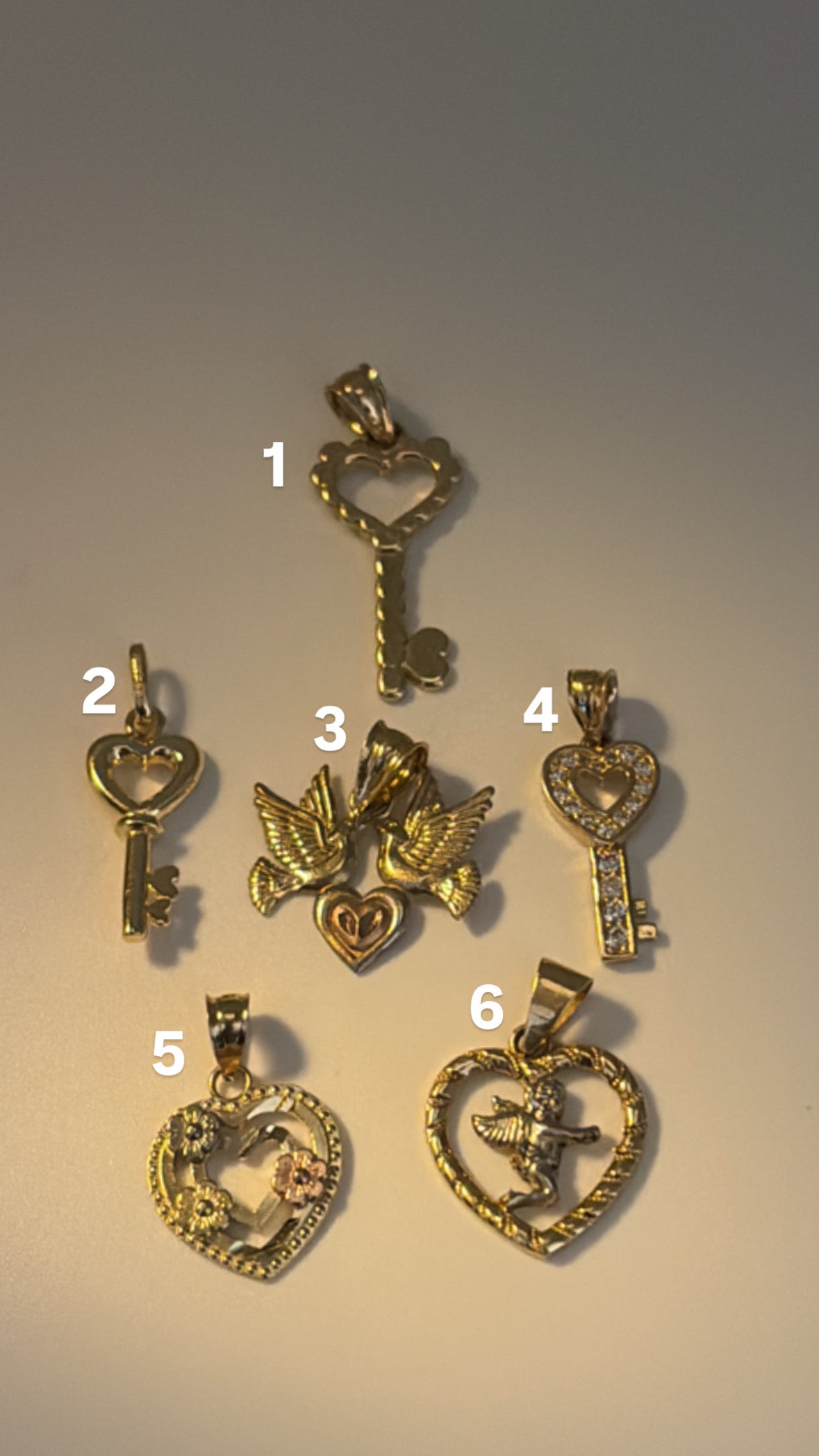 14k solid gold charms