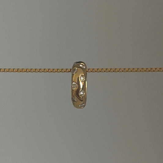 14K Gold Diamond Charm Divider Slider