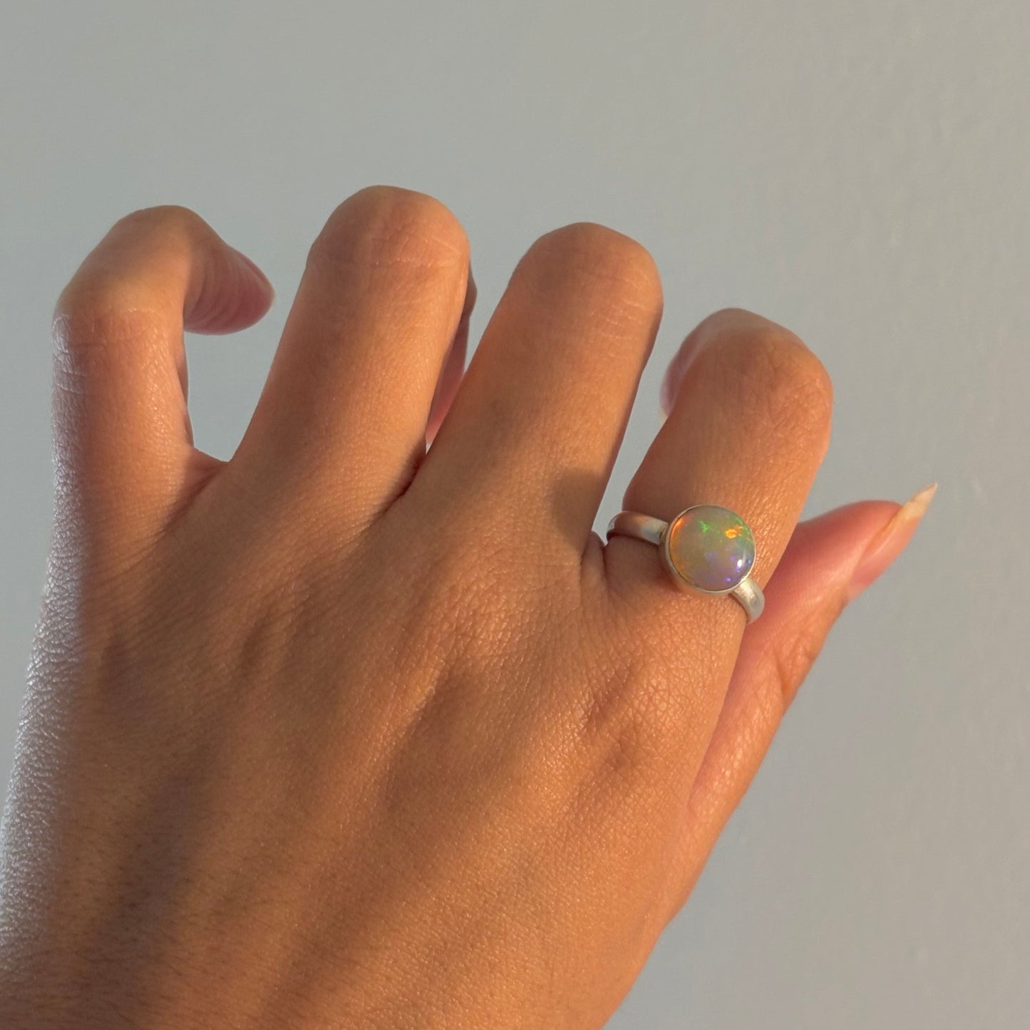 Natural Opal Ring in 925 Sterling Silver
