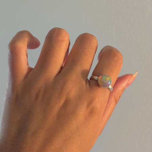 Natural Opal Ring in 925 Sterling Silver