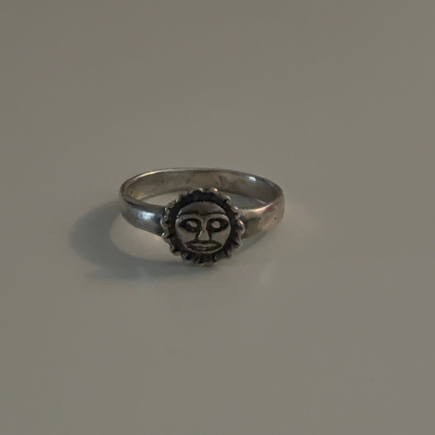 Sterling Silver 925 Sun Face Ring