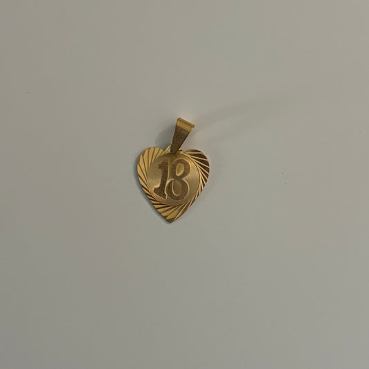 Vintage 14K Gold ‘18’ Heart Charm