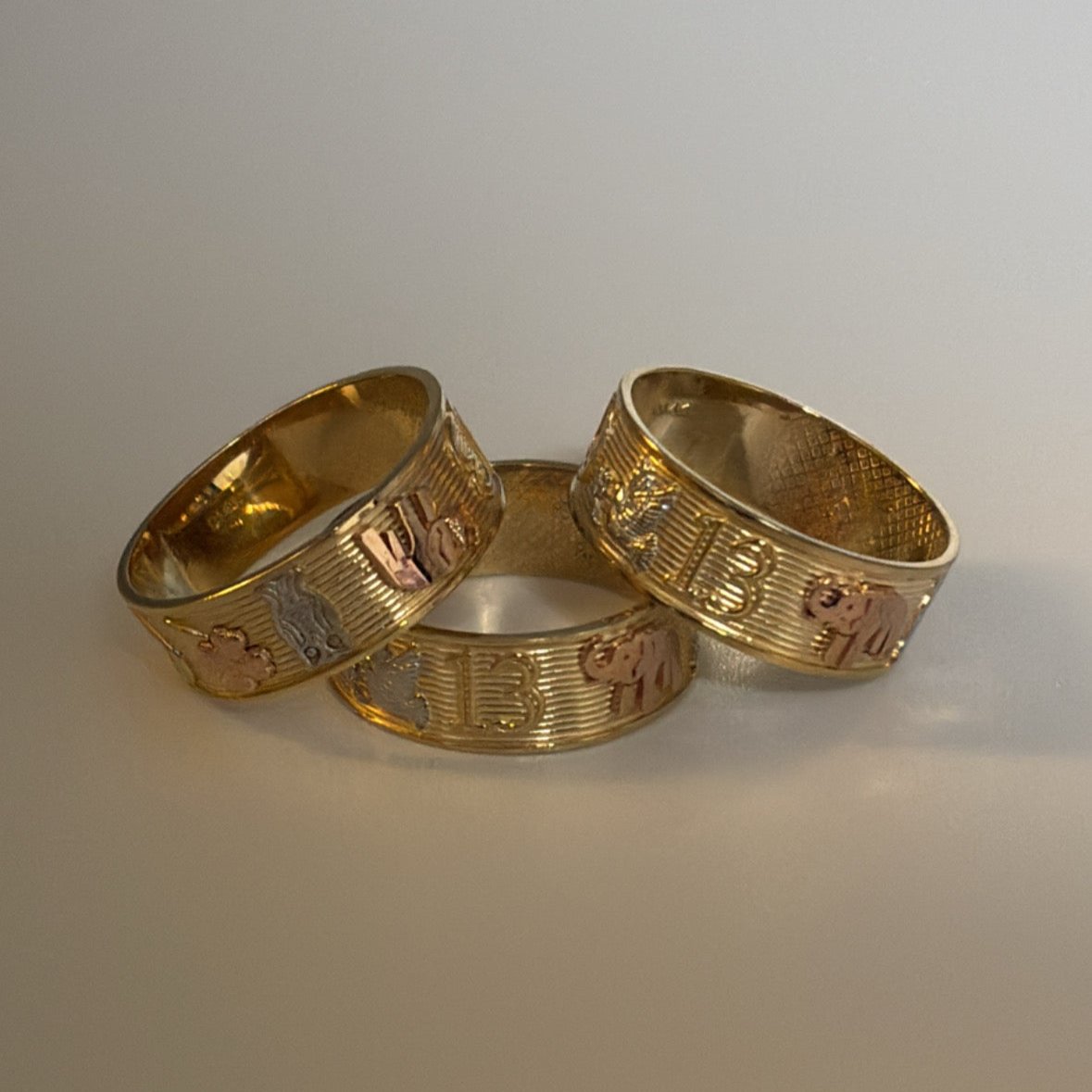 14k solid gold lucky band ring