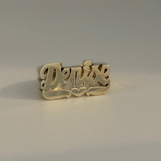 Vintage “Denise” Name Ring - 14K Solid Gold