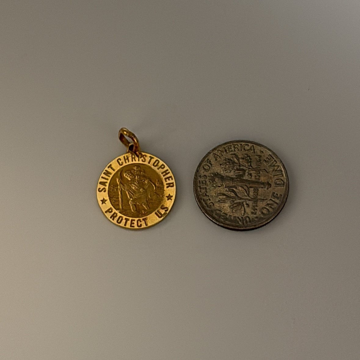 14K Saint Christopher medallion