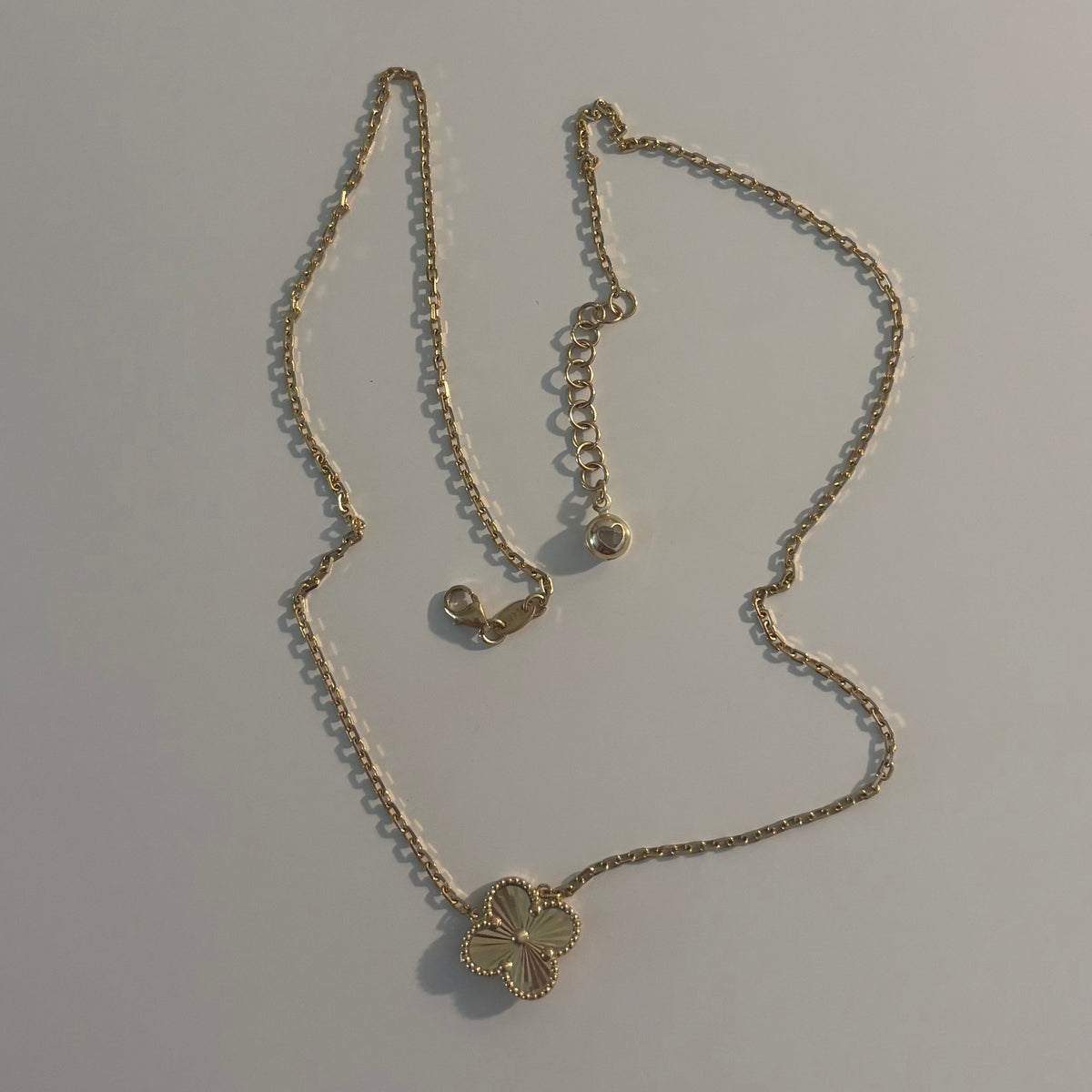 14K Yellow Gold Clover Necklace – 18”