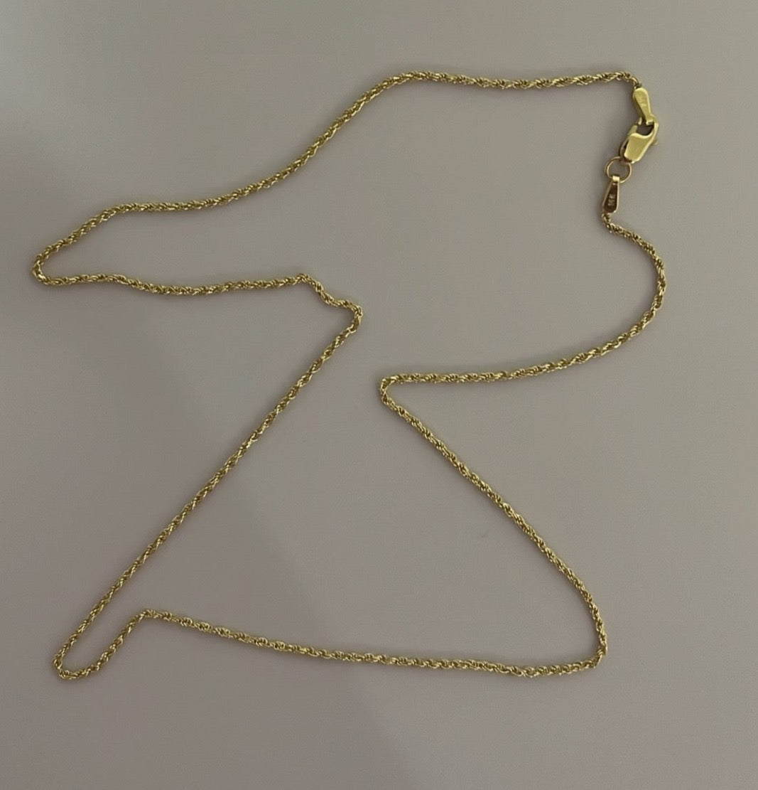 14k solid rope chain