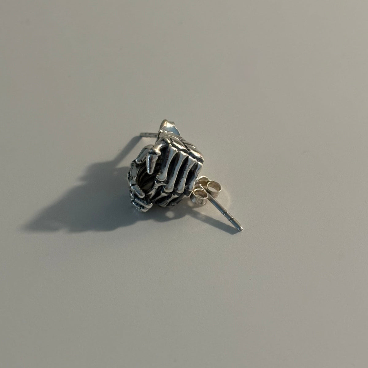 925 Silver Skeleton Hand Hugger Earrings