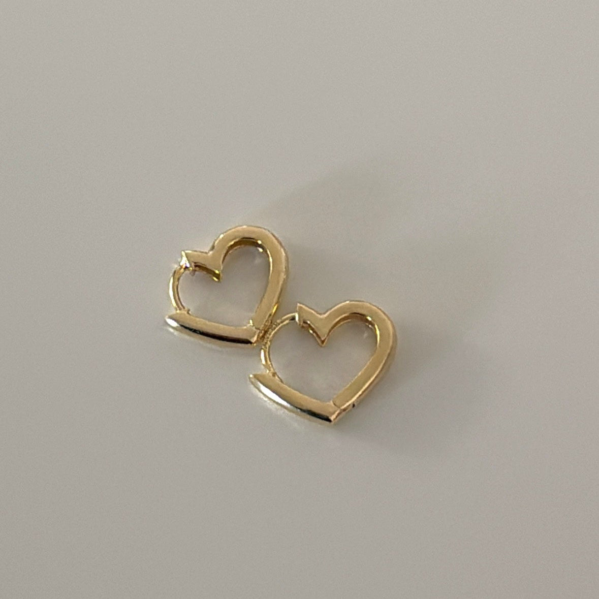 14K Gold Mini Heart Clicker Hoop Earring