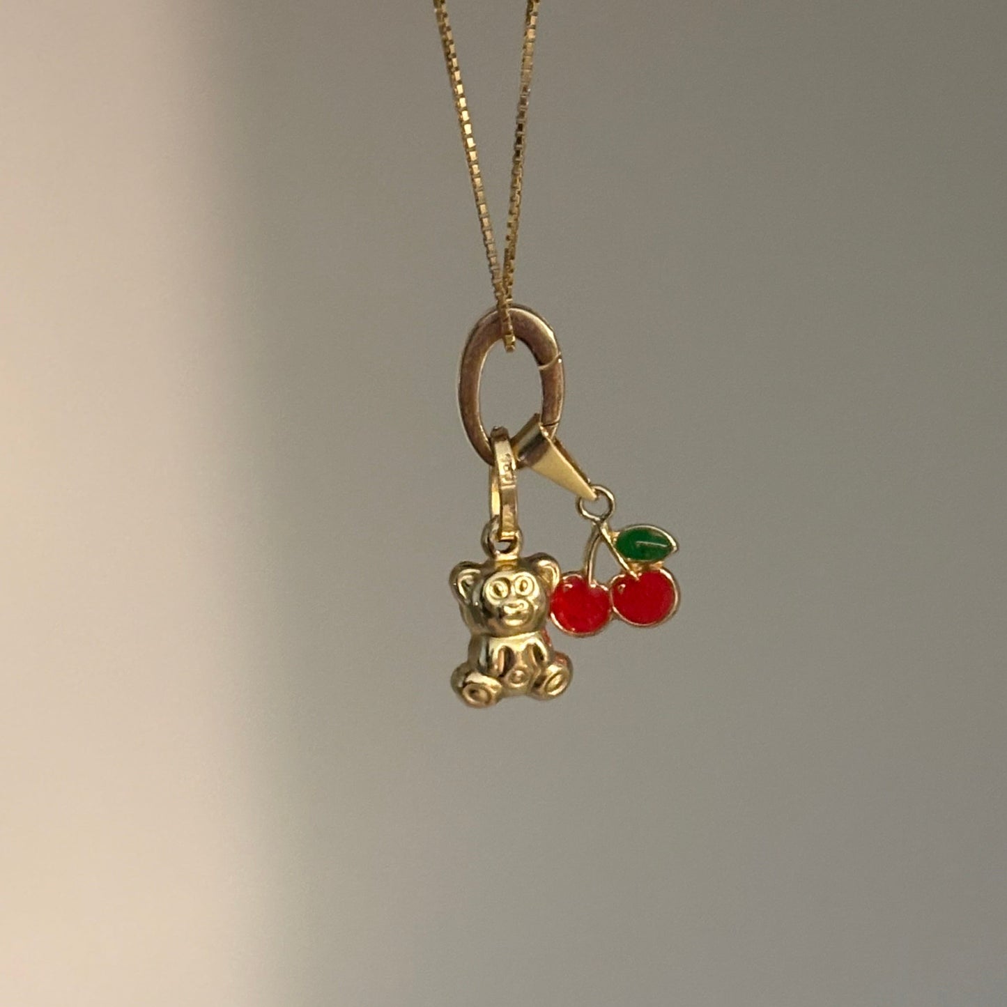 14K Solid Gold Charm Holder | Spring-Lock Charm Connector