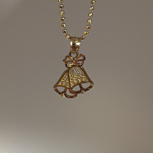 14k Christmas bell charm